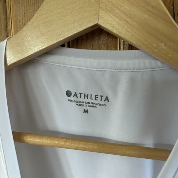 Athleta Medium White Cadence Mesh Tank Top - Small Flaw - Picture 7 of 12